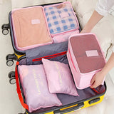 6-Piece Nylon Packing Cube Travel Bag Set, Large Capacity, Unisex