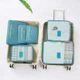 6-Piece Nylon Packing Cube Travel Bag Set, Large Capacity, Unisex