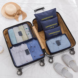 6-Piece Durable Nylon Packing Cube Travel Bag System