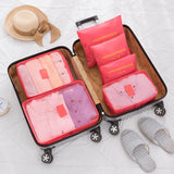 6-Piece Durable Nylon Packing Cube Travel Bag System