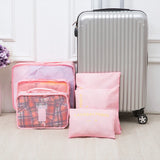 6-Piece Durable Nylon Packing Cube Travel Bag System