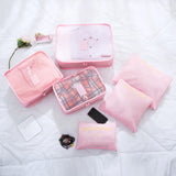 6-Piece Durable Nylon Packing Cube Travel Bag System