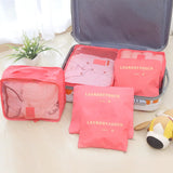 6-Piece Nylon Packing Cube Travel Bag Set