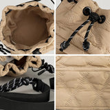 Nylon Padded Shoulder Bags Quilted Crossbody Bucket Bag Small Tote Female Purses