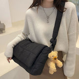 Nylon Quilted Crossbody Bag Winter Overlarge Cotton Women Shoulder Bag