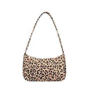Nylon Plaid Leopard Print Casual Shoulder Bag for Women Girls
