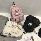 Nylon School Bags for Girls Large Capacity Backpack