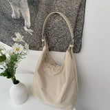 Nylon Shoulder Bag Large Capacity Handbag Shopping Bucket Bag