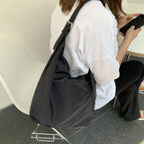 Nylon Shoulder Bag Large Capacity Handbag Shopping Bucket Bag