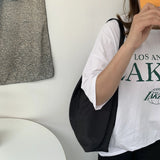 Nylon Shoulder Bag Large Capacity Handbag Shopping Bucket Bag