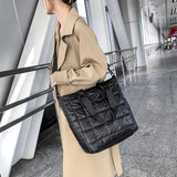 Nylon Shoulder Side Bag Soft Padded Woman Handbag Quilted Short Handle