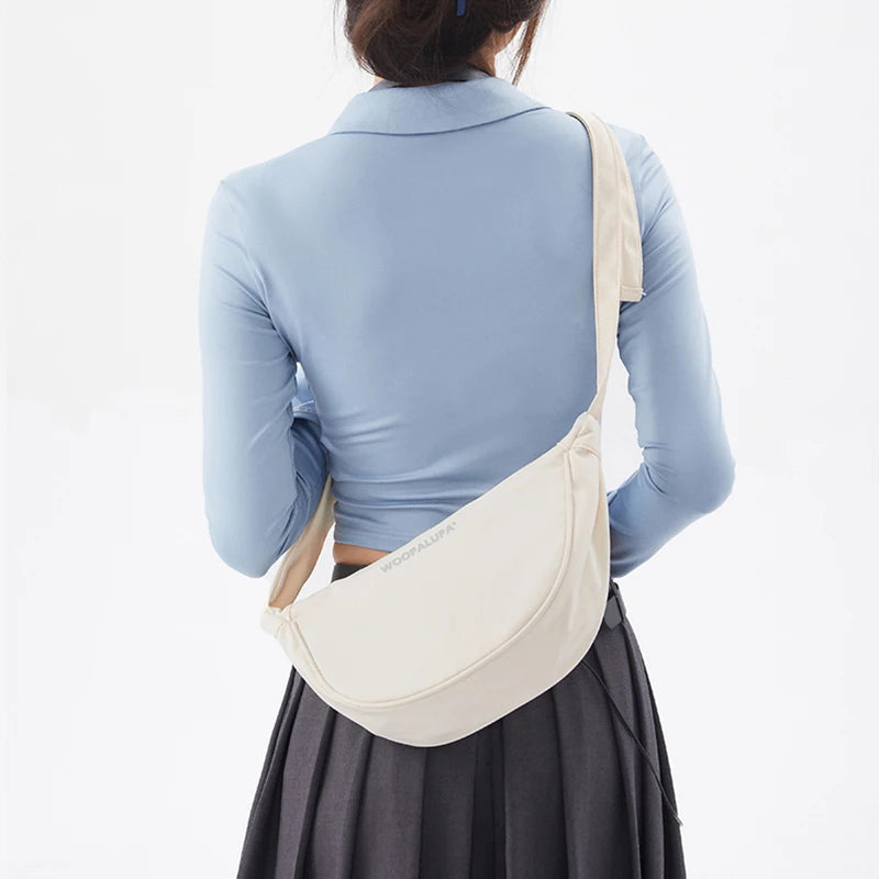 Nylon Solid Women's Shoulder Bag Lightweight Crossbody Tote