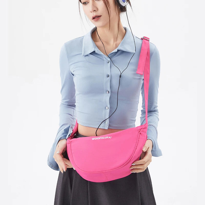 Nylon Solid Women's Shoulder Bag Lightweight Crossbody Tote