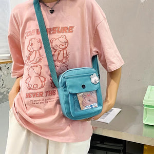 Nylon Square Shoulder Bags Crossbody Handbag for Teenage