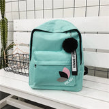 Small Fresh Leaf Print Schoolbag for Women, Nylon Student Backpack