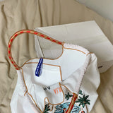 Embroidered Nylon Tote Bag for Women with Large Capacity