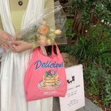 Embroidered Nylon Tote Bag for Women with Large Capacity