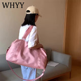 Waterproof Nylon Gym Shoulder Bag Large Pink Outdoor Sport Bags