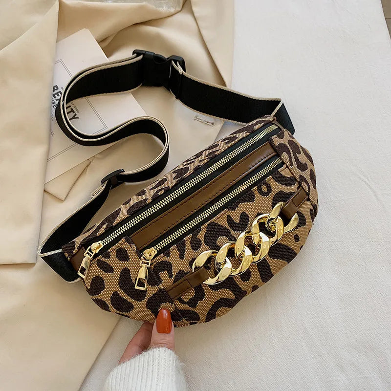 Stripes Shoulder Bag Casual Chest Pack High Woman Waist Belt Bag