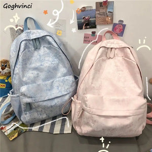 Nylon Water-proof Backpacks Women Tie-dye Sweet Candy Large Capacity Harajuku