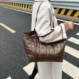 Waterproof Large Capacity Tote Bag Soft Down Cotton Crossbody Shoulder Bag