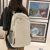 Nylon Waterproof Solid Women Backpack Harajuku Girls Shoulder Bags