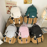 Nylon Waterproof Women Backpack College Style Schoolbag For Teenage Girls