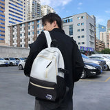 Nylon Waterproof Women Backpack Contrast Travel Backpack