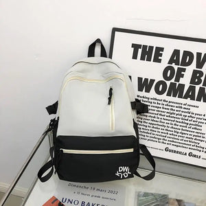 Nylon Waterproof Women Backpack Contrast Travel Backpack
