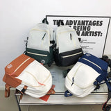 Nylon Waterproof Women Backpack Contrast Travel Backpack
