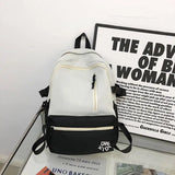 Nylon Waterproof Women Backpack Contrast Travel Backpack
