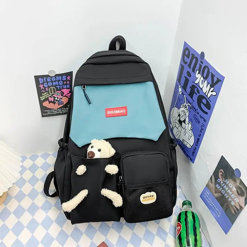 Nylon Waterproof Women Backpack Japanese School Bag For Girls