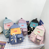 Nylon Waterproof Women Backpack Japanese School Bag For Girls