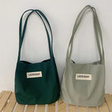 Nylon Waterproof Women Bucket Bag Solid Large Shoulder Shopping Bags
