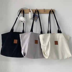 Nylon Waterproof Women Canvas Handbags Ladies Shoulder Shopping Bags