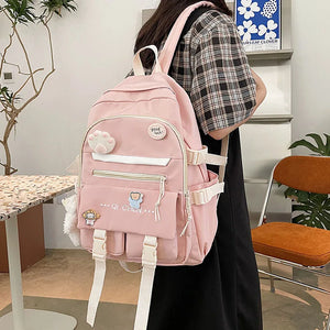 Nylon Waterproof School Backpack for Teens Girls