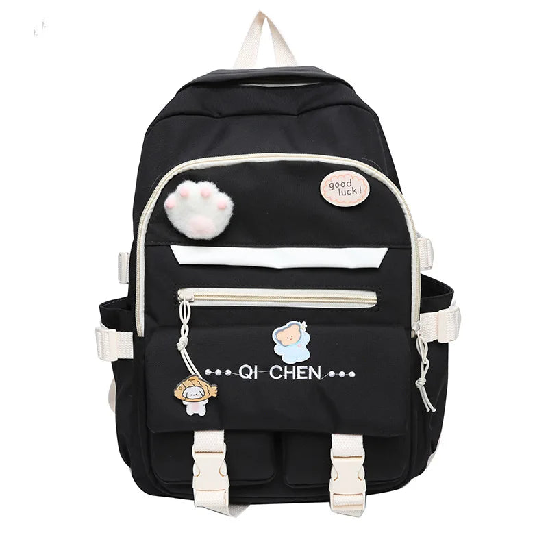 Nylon Waterproof School Backpack for Teens Girls