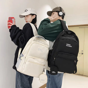 Waterproof Nylon Backpack for Teenage Girls Large Capacity Travel Bags