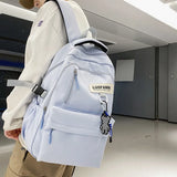Nylon Waterproof School Backpack for Teenage Girls Large Capacity Travel Bags