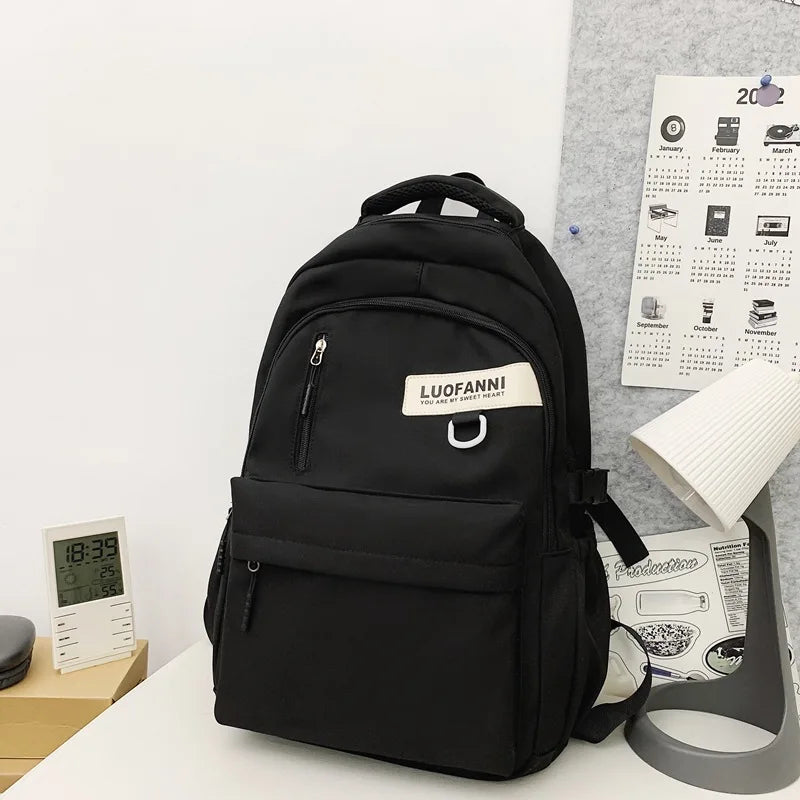 Nylon Waterproof School Backpack for Teenage Girls Large Capacity Travel Bags