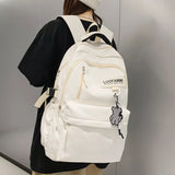 Nylon Waterproof School Backpack for Teenage Girls Large Capacity Travel Bags