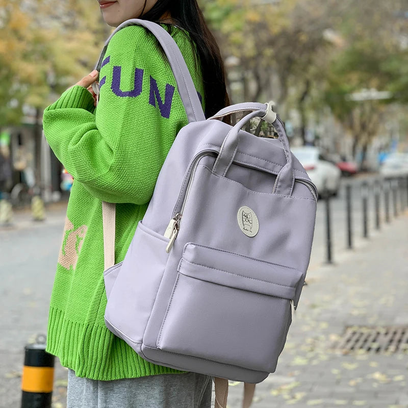 Nylon Women Backpack School Bag For Girl Student Travel Bag
