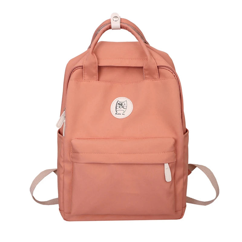 Nylon Women Backpack School Bag For Girl Student Travel Bag