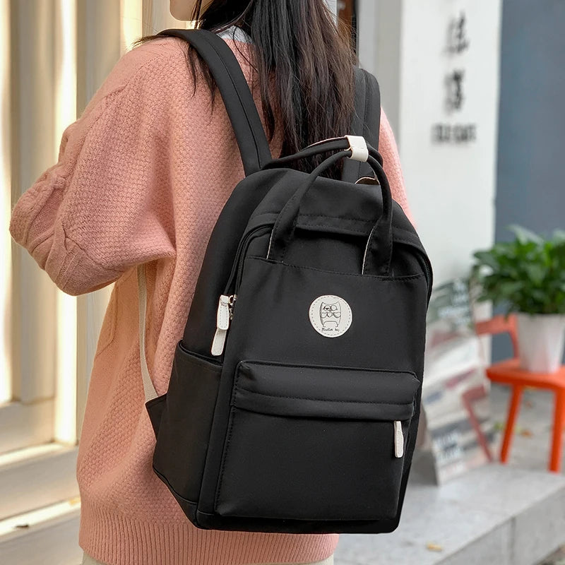 Nylon Women Backpack School Bag For Girl Student Travel Bag