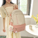 Nylon Women School Backpack Large Capacity Girls Travel Bag College Schoolbag
