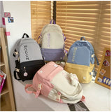 Nylon Women School Backpack Large Capacity Girls Travel Bag College Schoolbag