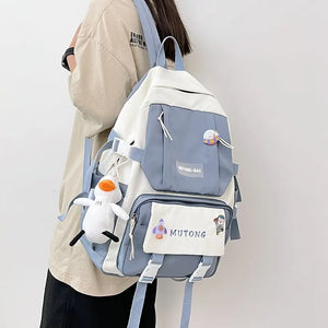 Waterproof Nylon Women School Backpack Multifunction Female Business Teenage Lap