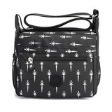 Printed Nylon Women's Crossbody Bag Large Capacity Travel Messenger Bag