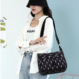 Printed Nylon Women's Crossbody Bag Large Capacity Travel Messenger Bag