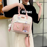 Nylon Shoulder Bags for Teen Girls Schoolbag Harajuku Student Tote Book Bags